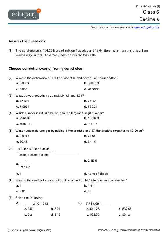 grade-6-math-worksheets-and-problems-decimals-edugain-global